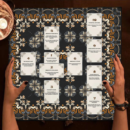 Celtic Cross Altar Cloth Tarot Card Table Cloth Witch Moon Divination Table Cover For Tarot Mat Witchy Gifts Decor Card Pad
