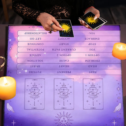 Celtic Cross Altar Cloth Tarot Card Table Cloth Witch Moon Divination Table Cover For Tarot Mat Witchy Gifts Decor Card Pad