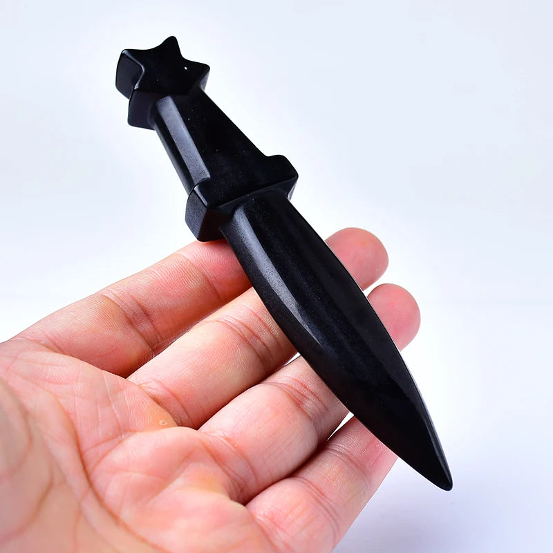 Natural Crystal Carved Witch's Knife Healing Crystal Gift for Rituals Unique Home Decor & Garden Item
