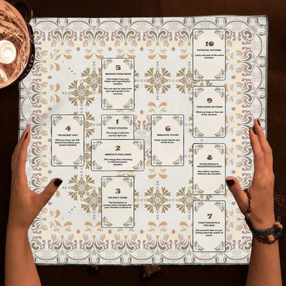 Celtic Cross Altar Cloth Tarot Card Table Cloth Witch Moon Divination Table Cover For Tarot Mat Witchy Gifts Decor Card Pad