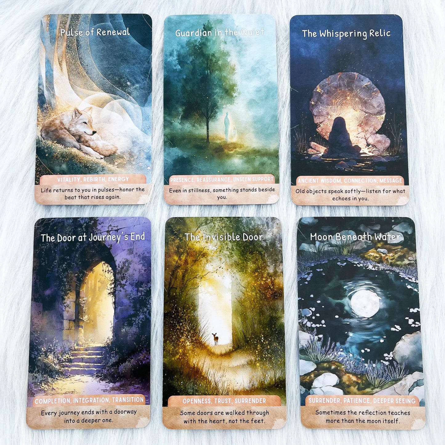 Moonlit Path Oracle Cards Deck, 54-Card, Watercolor Style Design, Daily Reflection, Self exploration, Card Games, 12*7cm, 14+
