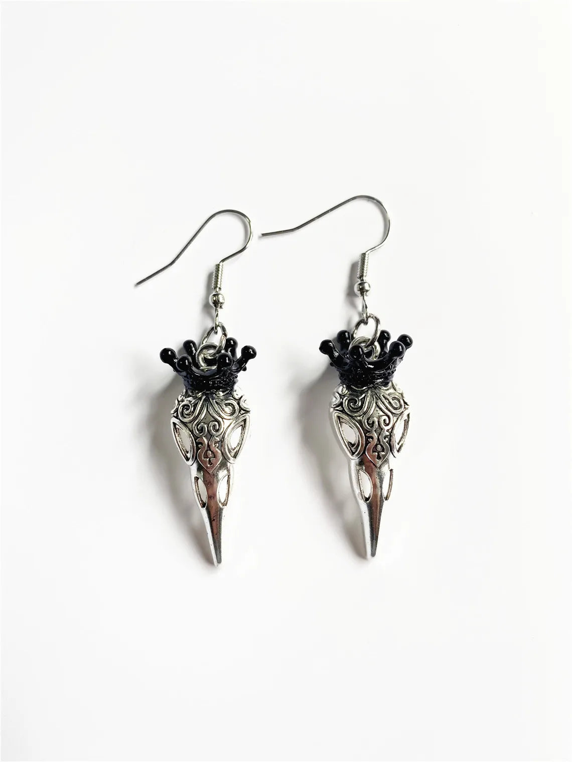Moon Raven Skull Earrings, Blood drops, Gothic jewelry, bows, Black Raven, Witch accessories, Retro, Raven Cameo, Pentagram，Gift
