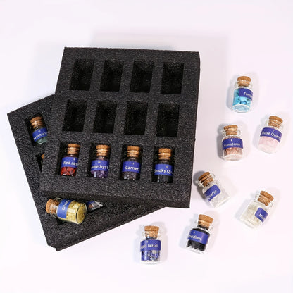 1 Set Crystal gemstone Chip Bottle,Mini Crystals,Spell Jars,Real Crystals For Witchcraft Supplies,Witchcraft Healing Crystals