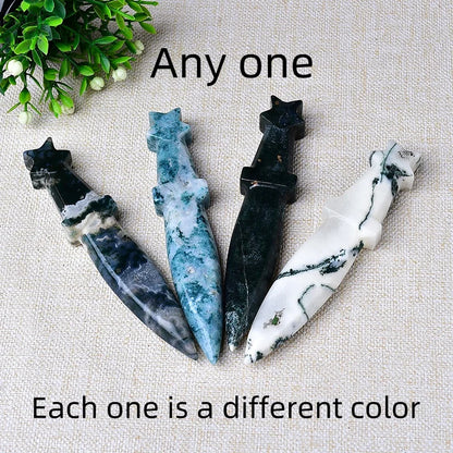 Natural Crystal Carved Witch's Knife Healing Crystal Gift for Rituals Unique Home Decor & Garden Item