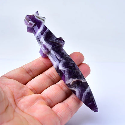 Natural Crystal Carved Witch's Knife Healing Crystal Gift for Rituals Unique Home Decor & Garden Item