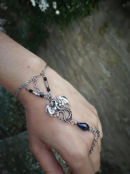 Moon Bracelet Triple Goddess Crescent Bracelet Ring  Pagan Wicca Witch Pentacle Bracelet