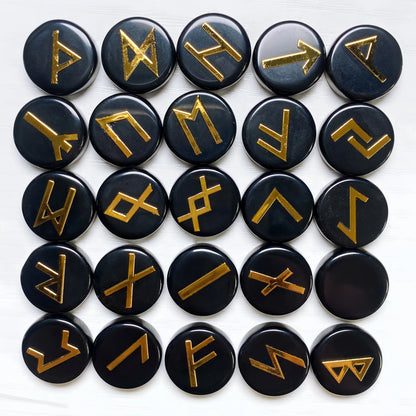 25pcs Natural Crystal Quartz Runes Signs Stone Witch Runic Alphabets Letters Sacred Symbol Energy Amulet Reiki Healing Chakra