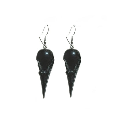 Moon Raven Skull Earrings, Blood drops, Gothic jewelry, bows, Black Raven, Witch accessories, Retro, Raven Cameo, Pentagram，Gift