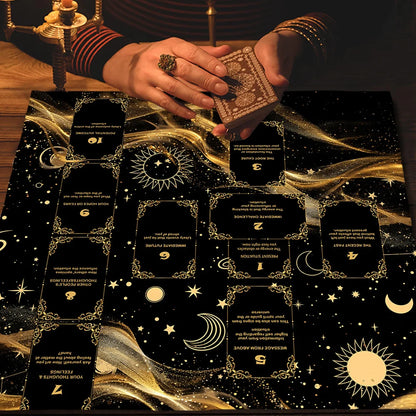 Celtic Cross Altar Cloth Tarot Card Table Cloth Witch Moon Divination Table Cover For Tarot Mat Witchy Gifts Decor Card Pad
