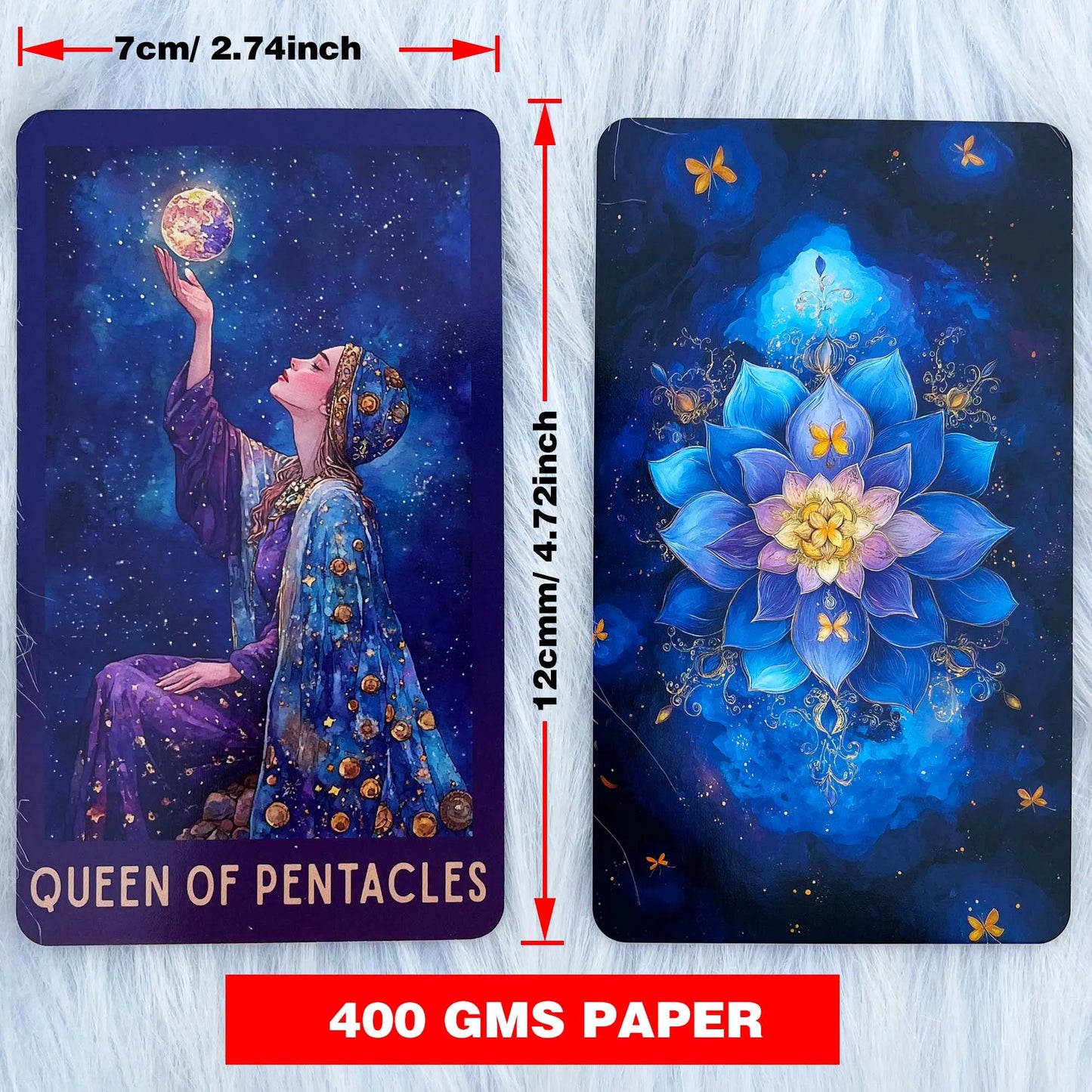 Celestial Tarot Deck, 78 English Tarot Cards with Guidebook, Beginner To Experienced, Wisdom of Traditional Tarot, 12x7cm