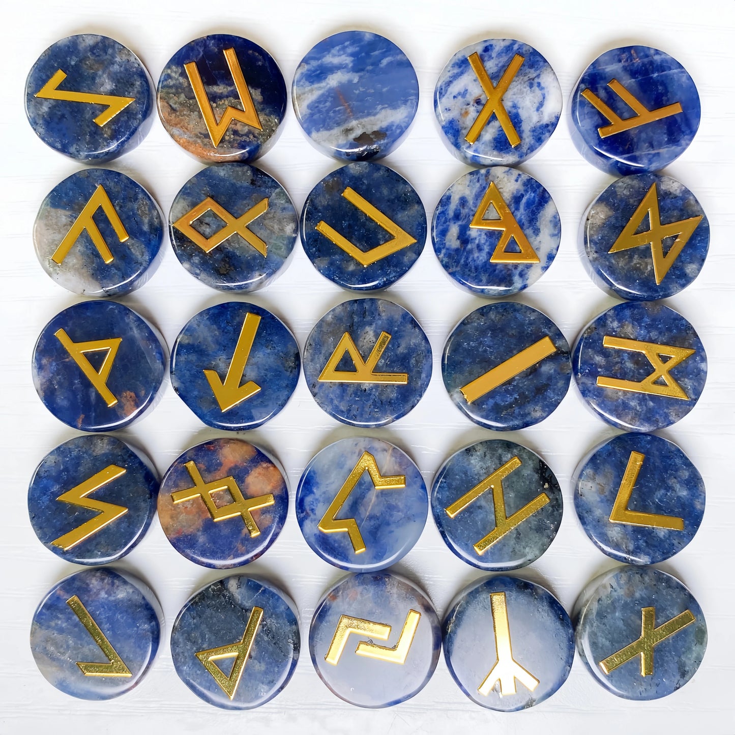 25pcs Natural Crystal Quartz Runes Signs Stone Witch Runic Alphabets Letters Sacred Symbol Energy Amulet Reiki Healing Chakra