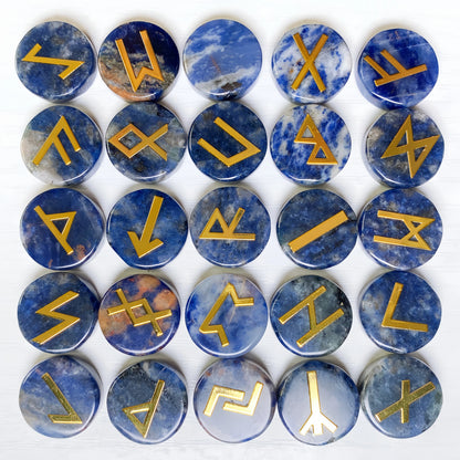 25pcs Natural Crystal Quartz Runes Signs Stone Witch Runic Alphabets Letters Sacred Symbol Energy Amulet Reiki Healing Chakra
