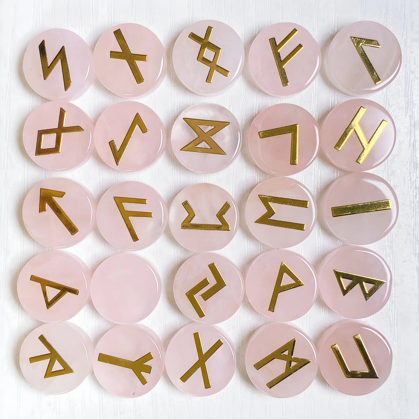 25pcs Natural Crystal Quartz Runes Signs Stone Witch Runic Alphabets Letters Sacred Symbol Energy Amulet Reiki Healing Chakra
