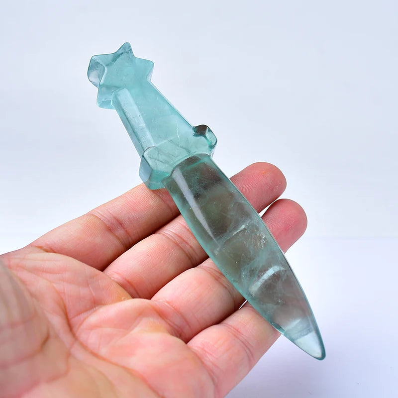 Natural Crystal Carved Witch's Knife Healing Crystal Gift for Rituals Unique Home Decor & Garden Item