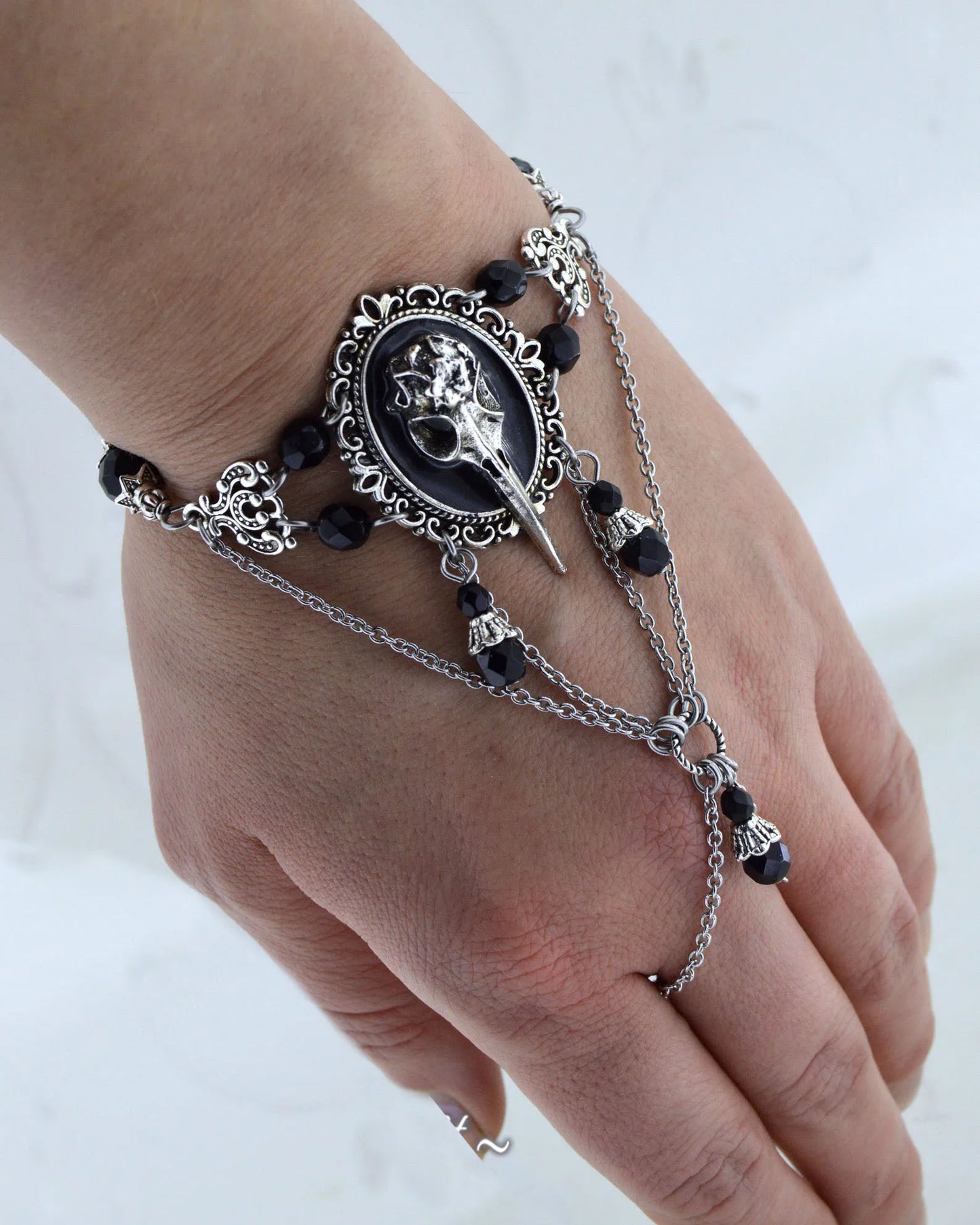 Moon Bracelet Triple Goddess Crescent Bracelet Ring  Pagan Wicca Witch Pentacle Bracelet