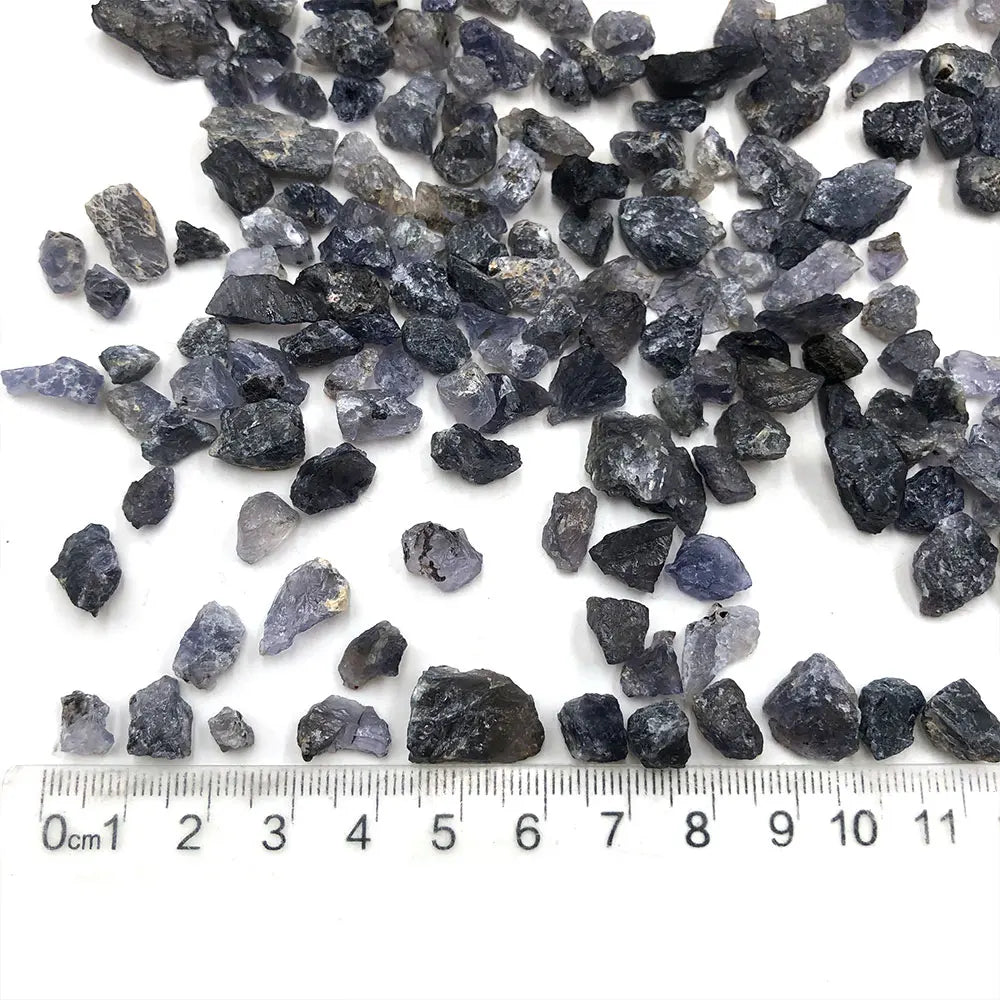 100g Bulk Iolite Natural Stone Cordierite Stones Crystals Chips Gravel Rock Crystal Healing Raw Gemstone Home Garden Decoration