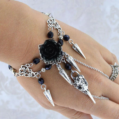 Moon Bracelet Triple Goddess Crescent Bracelet Ring  Pagan Wicca Witch Pentacle Bracelet