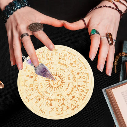 2pcs Amethyst Pendulum with Divination Board,Divination Set for Spiritual Healing and Meditation,Gift for Witchcraft Enthusiasts