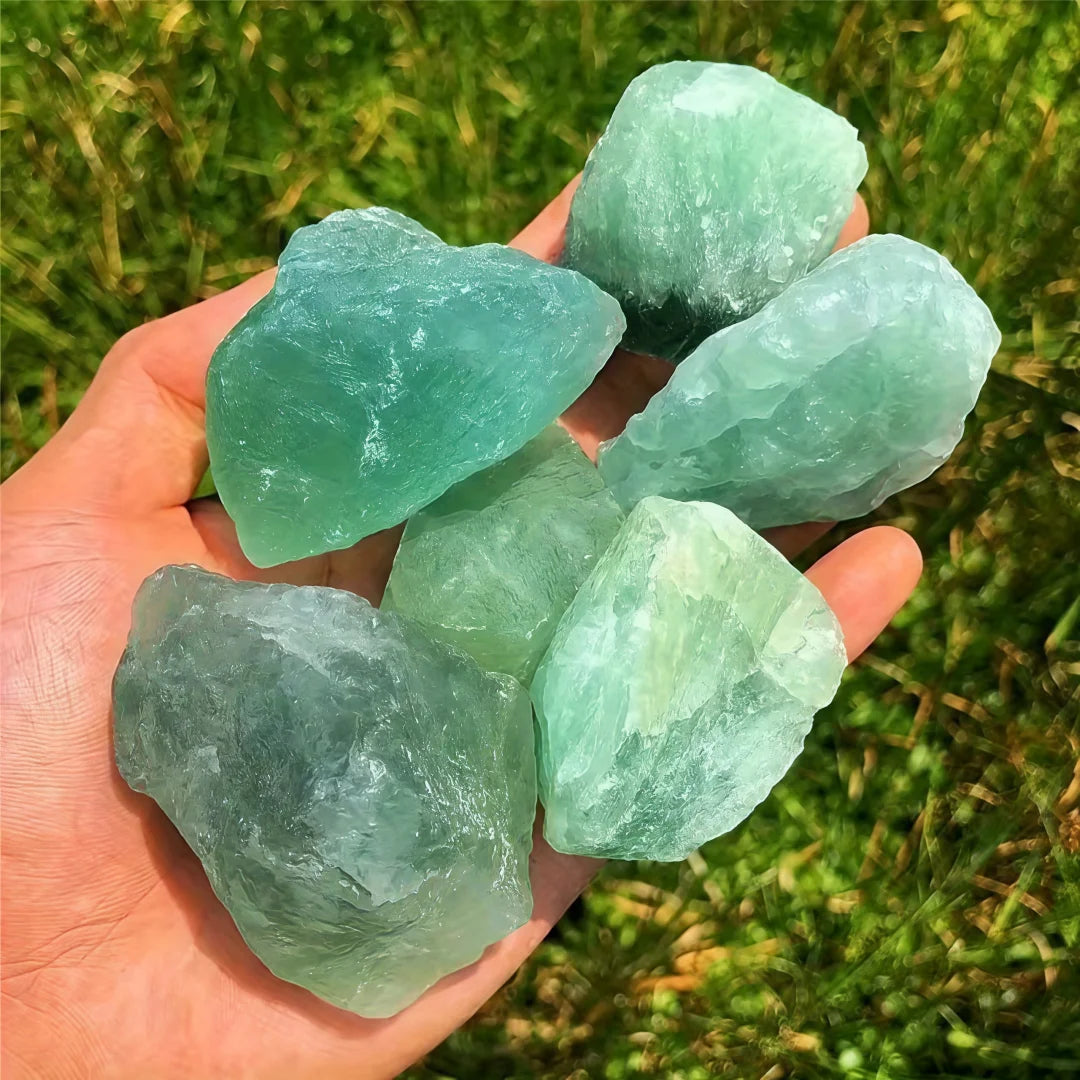 0.11/0.22/0.44lb Natural Green Fluorite Raw Stone Rough Crystal Mineral Specimen Reiki Positive Energy Home Room Decoration Gift