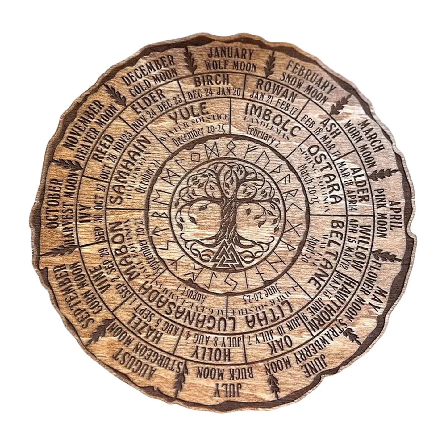 Tree Calendar Wheel Of The Year Wood Sign Tree Of Life Calendar Witchcraft Witchy Planner Witch Altar Wall Calendar Food