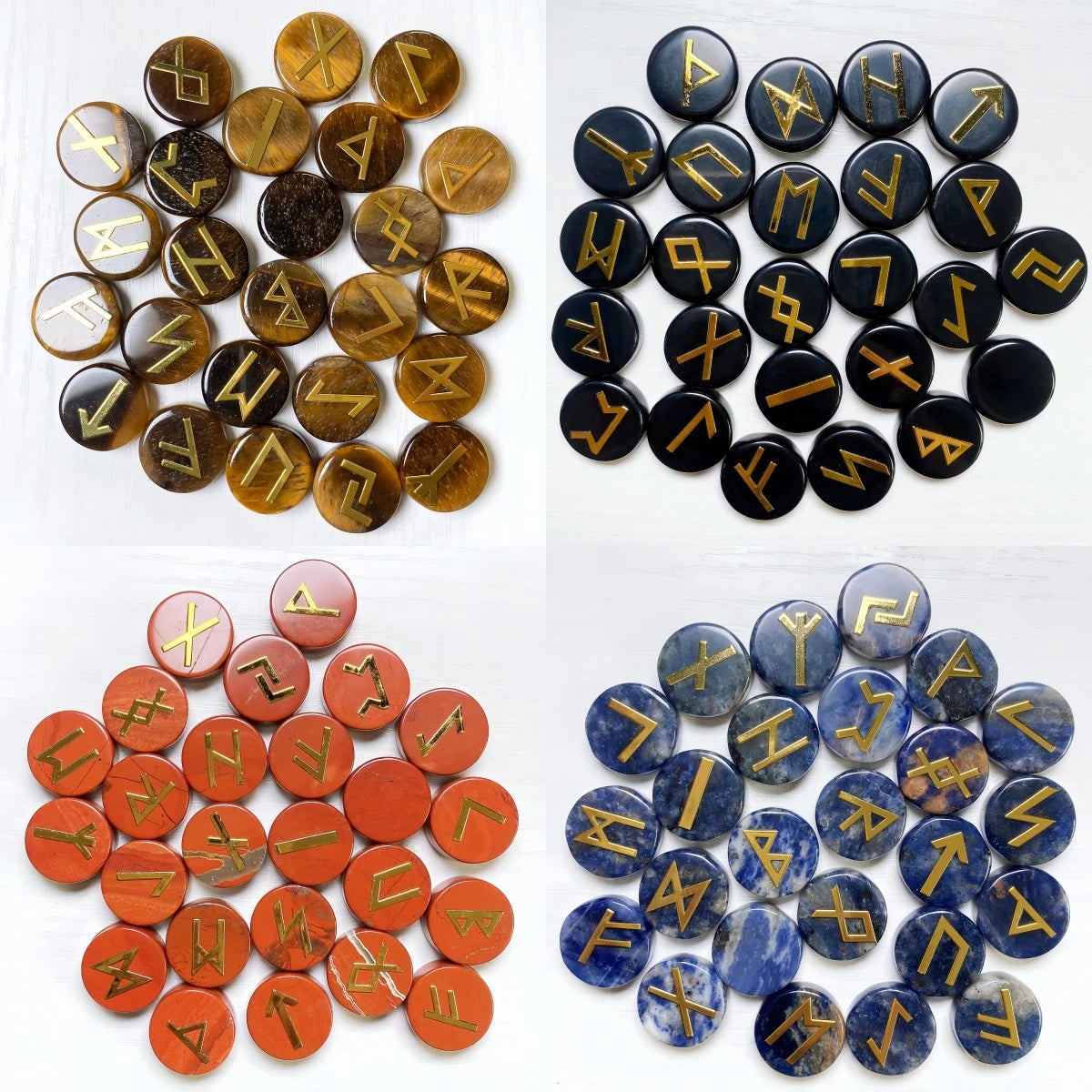 25pcs Natural Crystal Quartz Runes Signs Stone Witch Runic Alphabets Letters Sacred Symbol Energy Amulet Reiki Healing Chakra