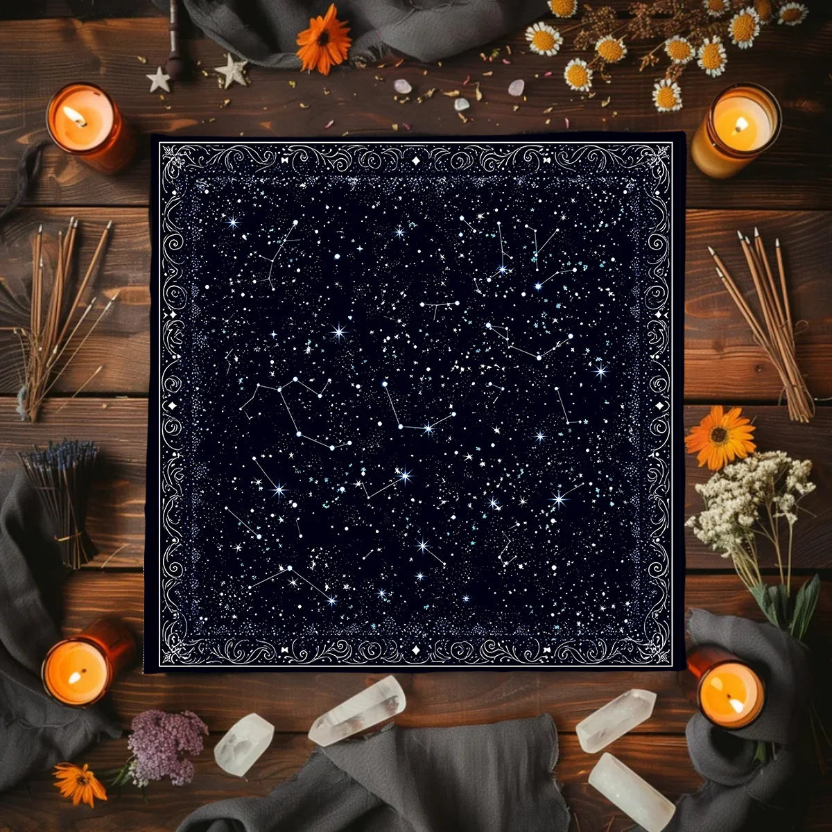 Celtic Cross Altar Cloth Tarot Card Table Cloth Witch Moon Divination Table Cover For Tarot Mat Witchy Gifts Decor Card Pad