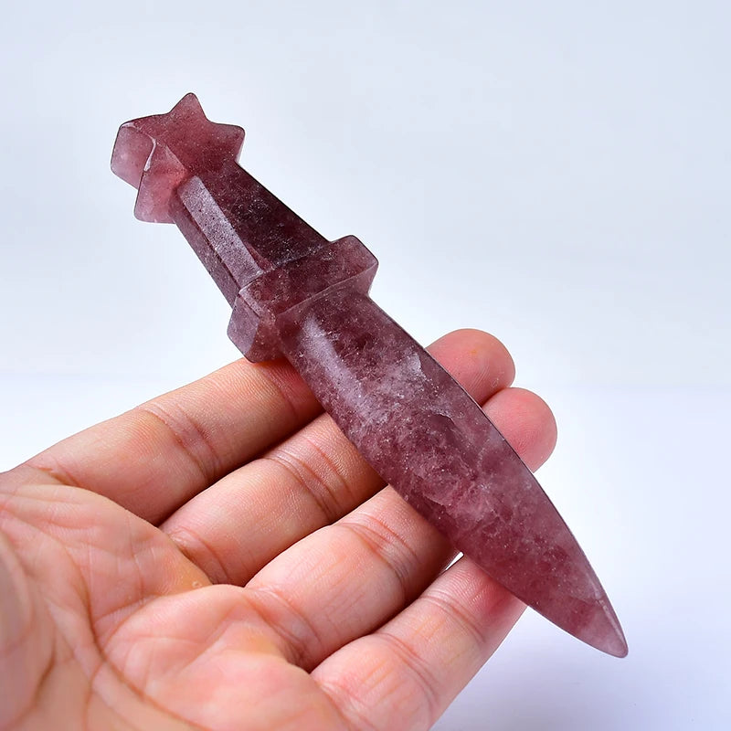 Natural Crystal Carved Witch's Knife Healing Crystal Gift for Rituals Unique Home Decor & Garden Item