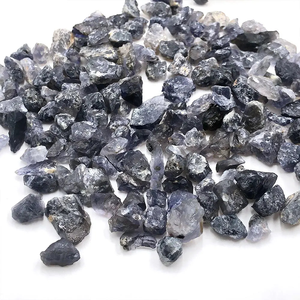 100g Bulk Iolite Natural Stone Cordierite Stones Crystals Chips Gravel Rock Crystal Healing Raw Gemstone Home Garden Decoration