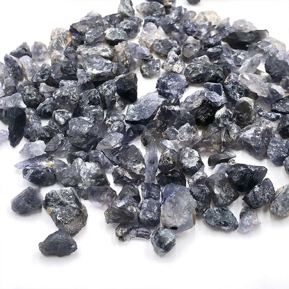 100g Bulk Iolite Natural Stone Cordierite Stones Crystals Chips Gravel Rock Crystal Healing Raw Gemstone Home Garden Decoration
