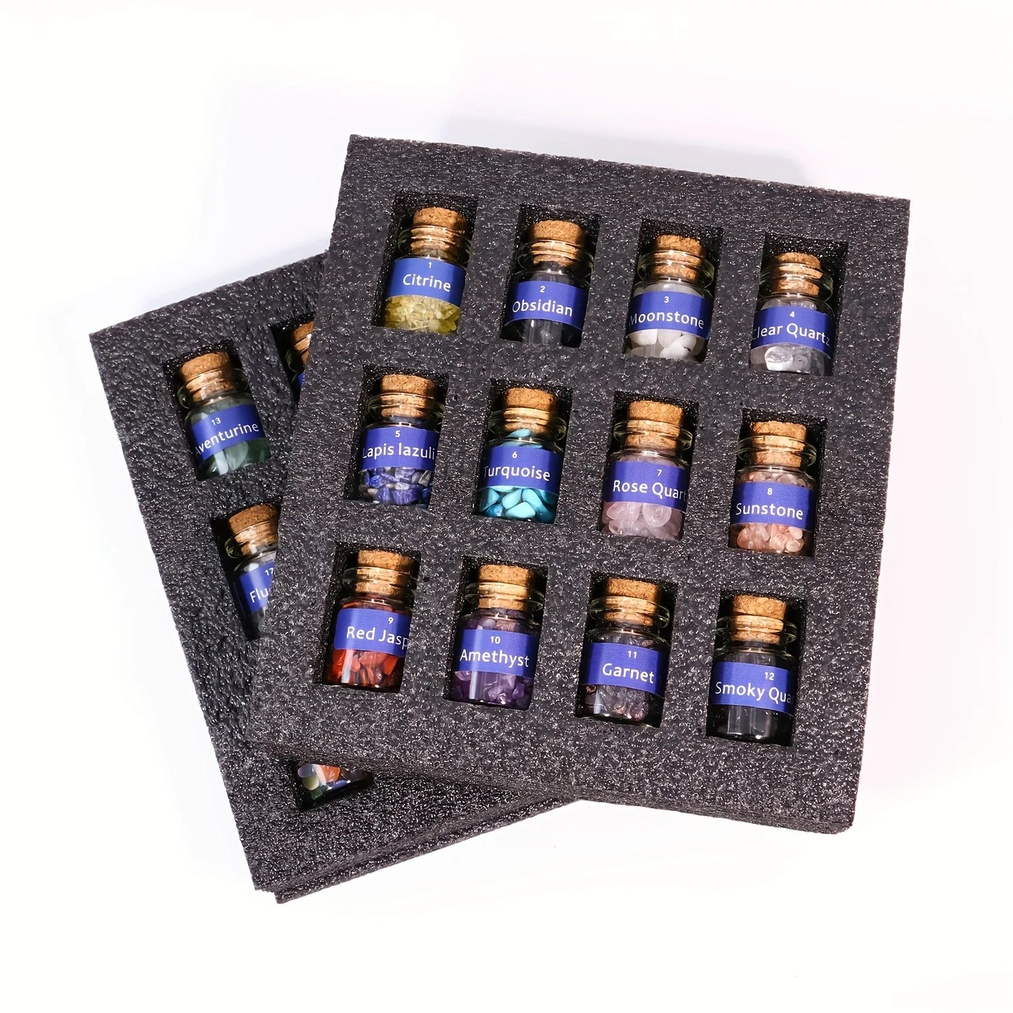 1 Set Crystal gemstone Chip Bottle,Mini Crystals,Spell Jars,Real Crystals For Witchcraft Supplies,Witchcraft Healing Crystals