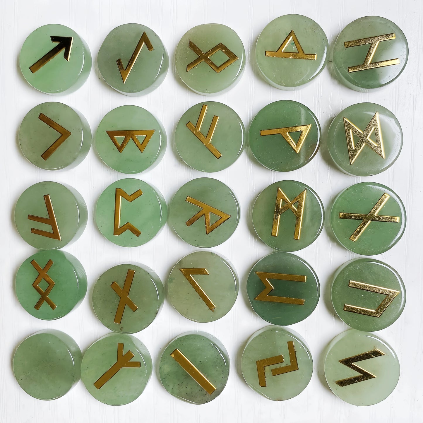 25pcs Natural Crystal Quartz Runes Signs Stone Witch Runic Alphabets Letters Sacred Symbol Energy Amulet Reiki Healing Chakra