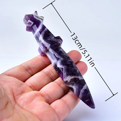 Natural Crystal Carved Witch's Knife Healing Crystal Gift for Rituals Unique Home Decor & Garden Item