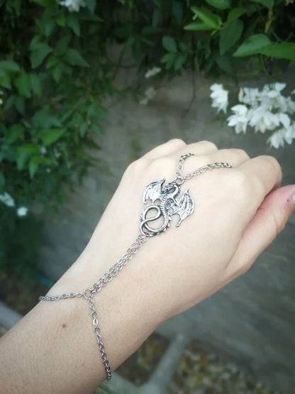 Moon Bracelet Triple Goddess Crescent Bracelet Ring  Pagan Wicca Witch Pentacle Bracelet
