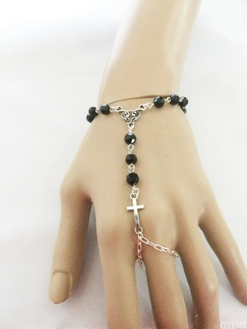 Moon Bracelet Triple Goddess Crescent Bracelet Ring  Pagan Wicca Witch Pentacle Bracelet