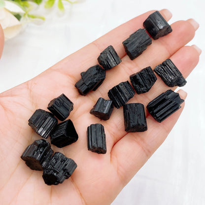 Natural Black Tourmaline Gravel Mineral Specimen Crystal Gem Rough Stone Craft Healing Reiki Home Decoration DIY Gift