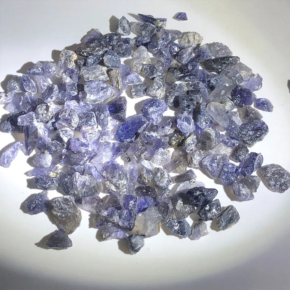 100g Bulk Iolite Natural Stone Cordierite Stones Crystals Chips Gravel Rock Crystal Healing Raw Gemstone Home Garden Decoration